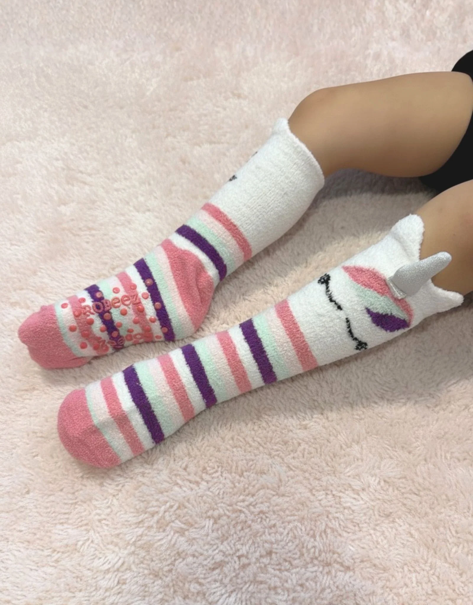 Rainbow Unicorn Cozies 3-Pack Crew Socks Pastel for Toddlers and Kids - Image 3